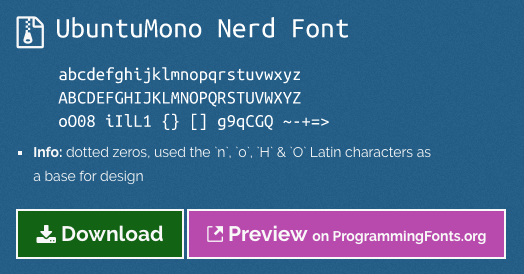 Ubuntu Mono From Nerd Fonts
